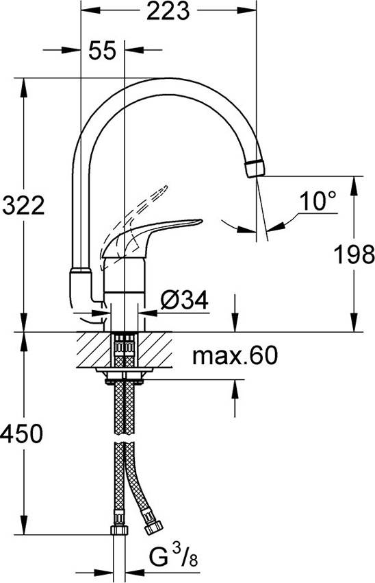 Смеситель для кухни Grohe Euroeco 32752000 изображение
