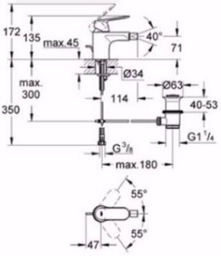 Смеситель для биде Grohe Eurosmart Cosmopolitan 32839000 изображение
