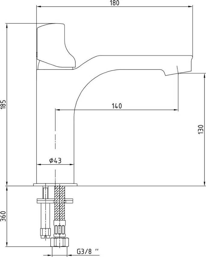 Смеситель для раковины E.C.A Myra 104408986EX изображение