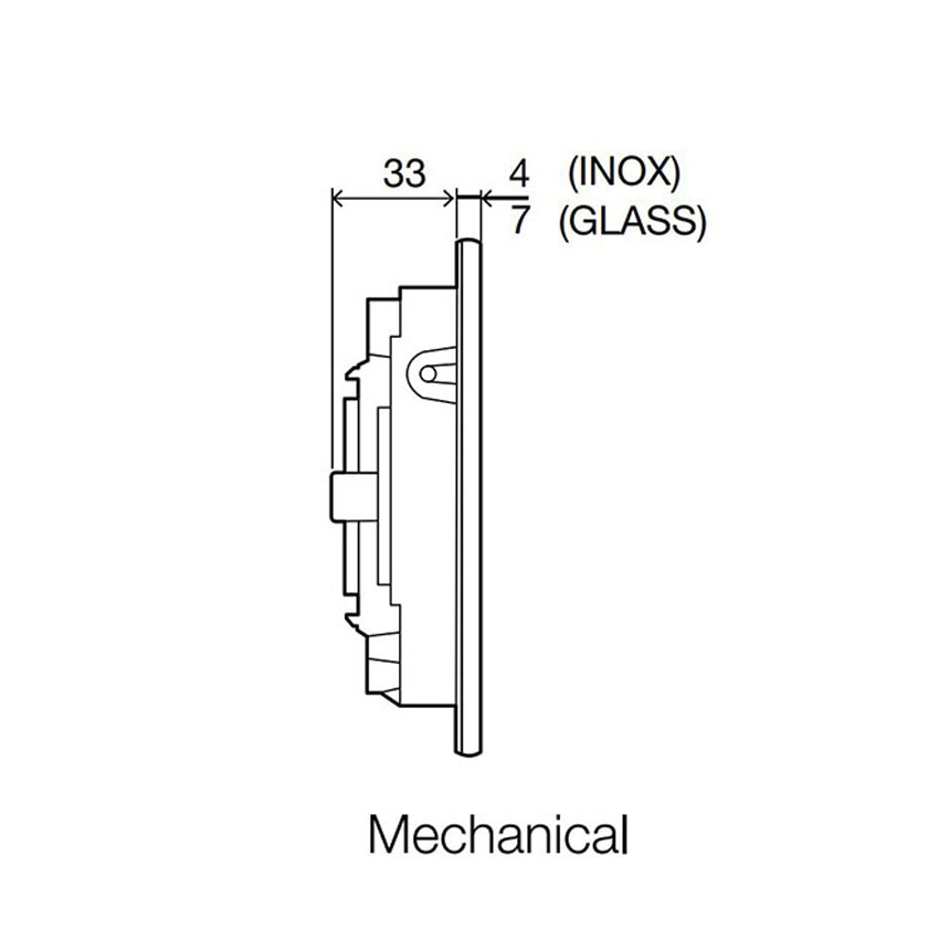 Кнопка смыва механическая Oli двойная Oceania, нержавеющая стальная матовый хром изображение