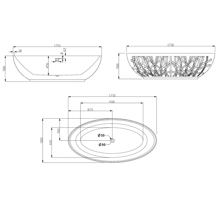 Ванна акриловая Abber AB9283 изображение
