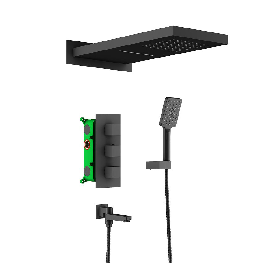 Душевая система встроенная с термостатом Timo Petruma SX-5079/03SM черный