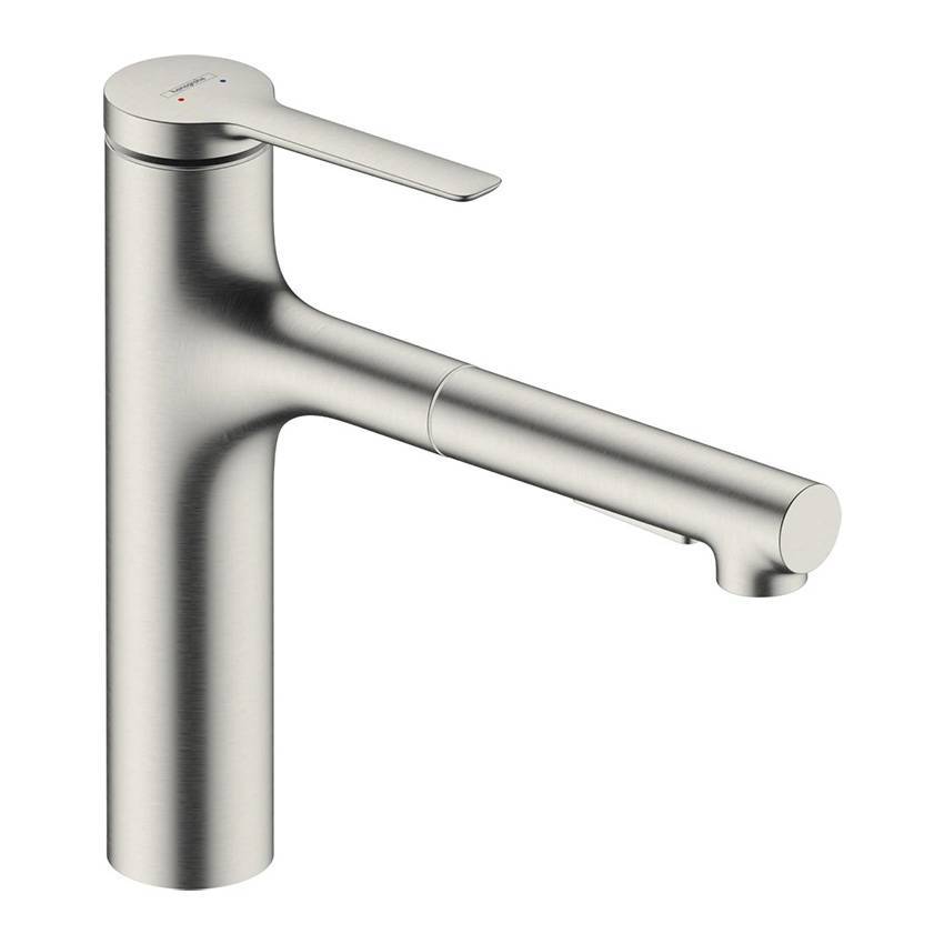 Смеситель для кухни Hansgrohe Zesis M33 74801800 с вытяжным душем, цвет сталь