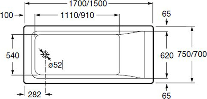 Ванна акриловая Roca Easy 170x75 изображение