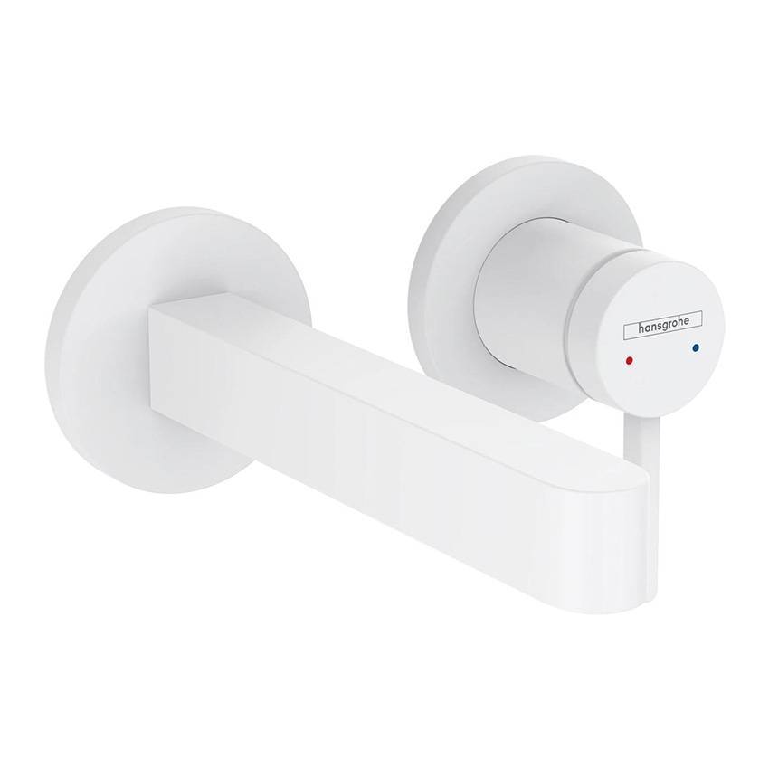 Настенный смеситель для раковины на 2 отверстия Hansgrohe Finoris 76051700 (внешняя часть) матовый белый