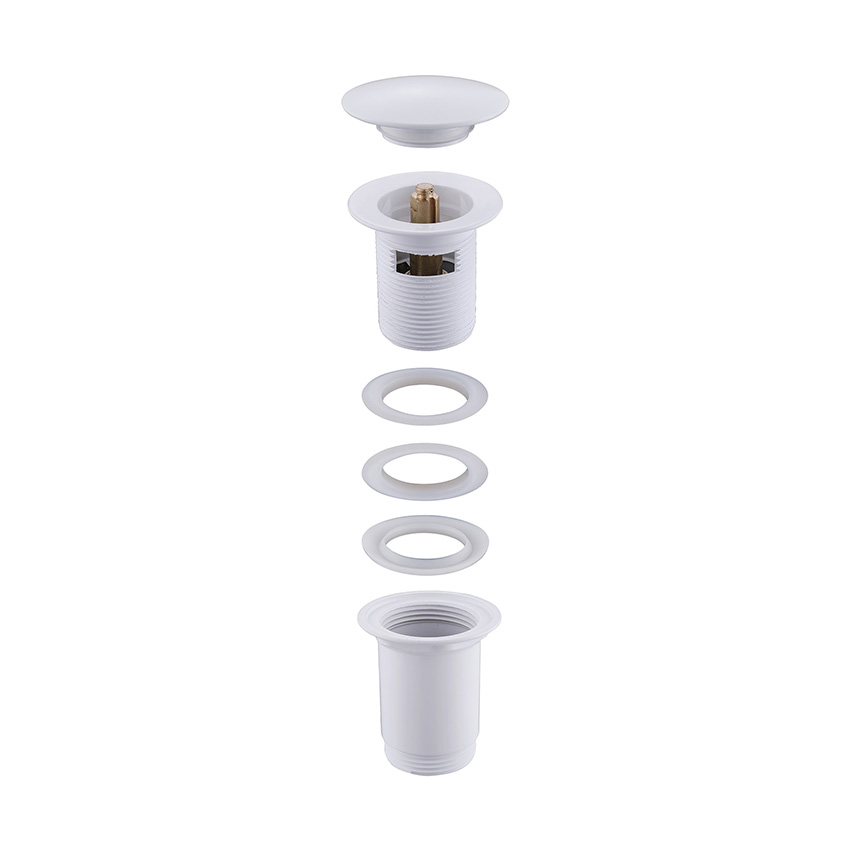 Донный клапан Abber AF0010W с переливом, белый изображение