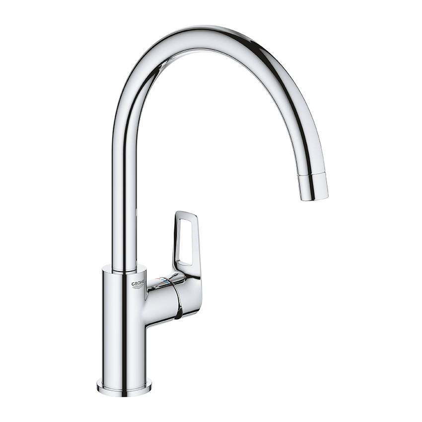 Смеситель для кухни Grohe BauLoop с высоким C-образным изливом 31232001 хром