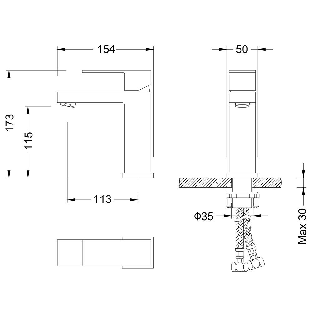 Смеситель для раковины Timo Selene 2061/03F черный изображение