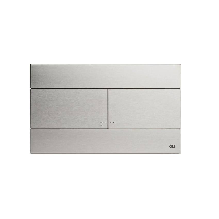 Кнопка смыва механическая Oli двойная Slim Inox пластиковая матовый