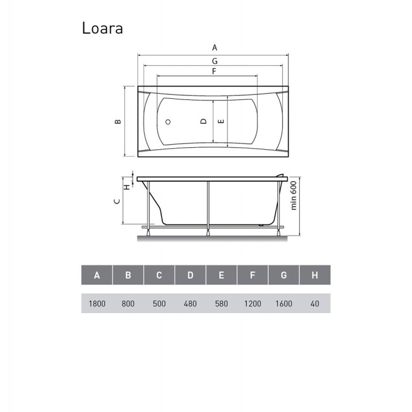 Ванна акриловая Relisan Loara 180x80 изображение