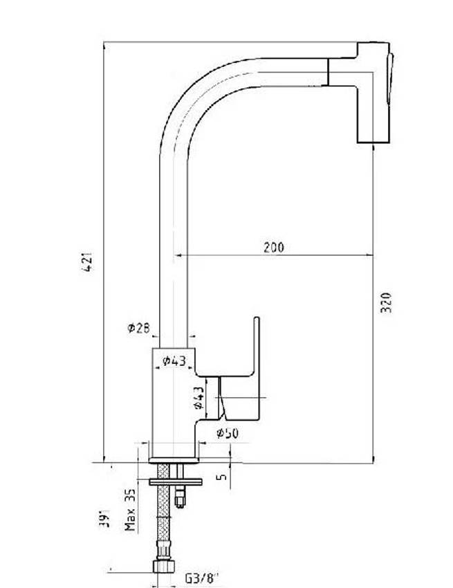 Смеситель для кухни E.C.A. Nita 102118127EX изображение
