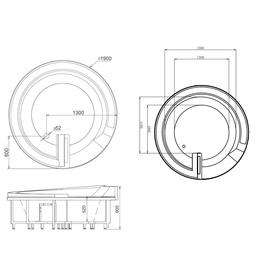 Ванна акриловая Gemy G9090 O изображение