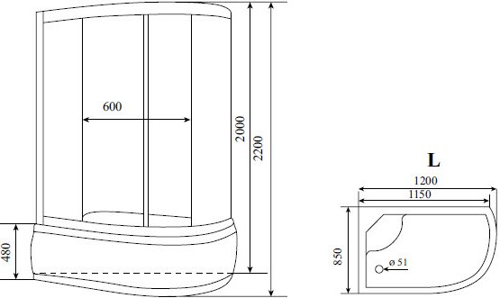 Душевая кабина Timo Standart T-1120 L изображение