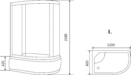 Душевая кабина Timo eco TE-0720 L изображение
