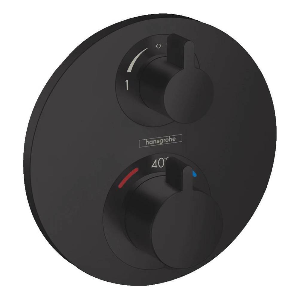 Термостатический смеситель для душа Hansgrohe Ecostat S (внешняя часть) матовый черный (15758670)