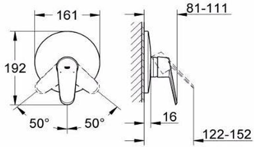 Встраиваемый смеситель Grohe Eurodisc Cosmopolitan 19549002 изображение