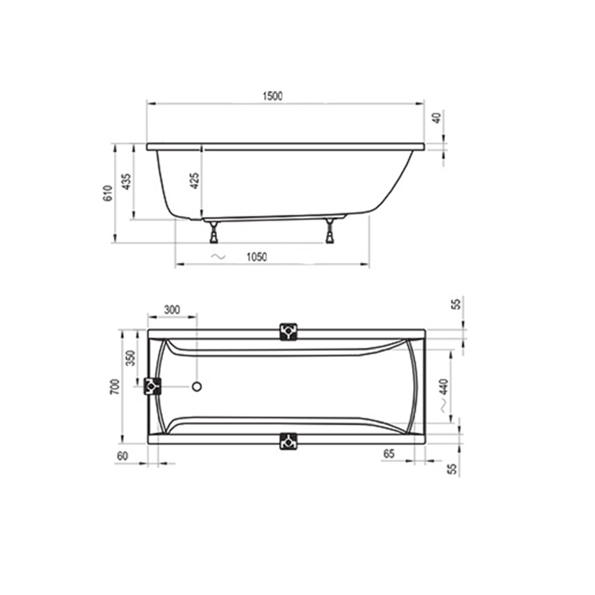 Ванна акриловая Ravak Classic 150x70 изображение