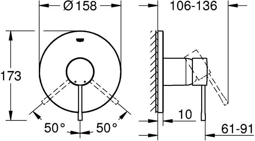 Встраиваемый смеситель Grohe Essence 24057001 изображение