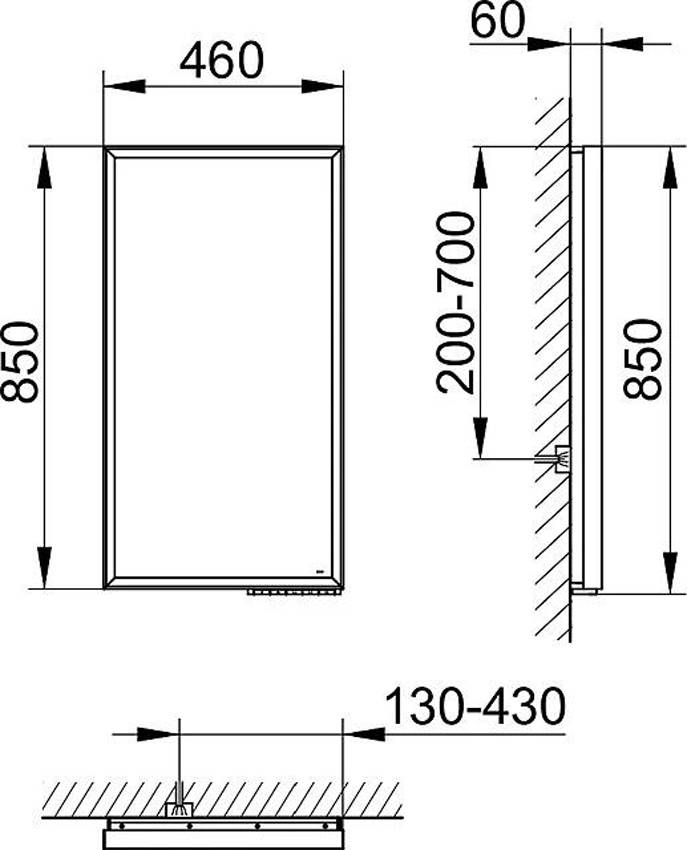 Зеркало с подсветкой Keuco Royal Lumos 14597171000, 460x850 изображение