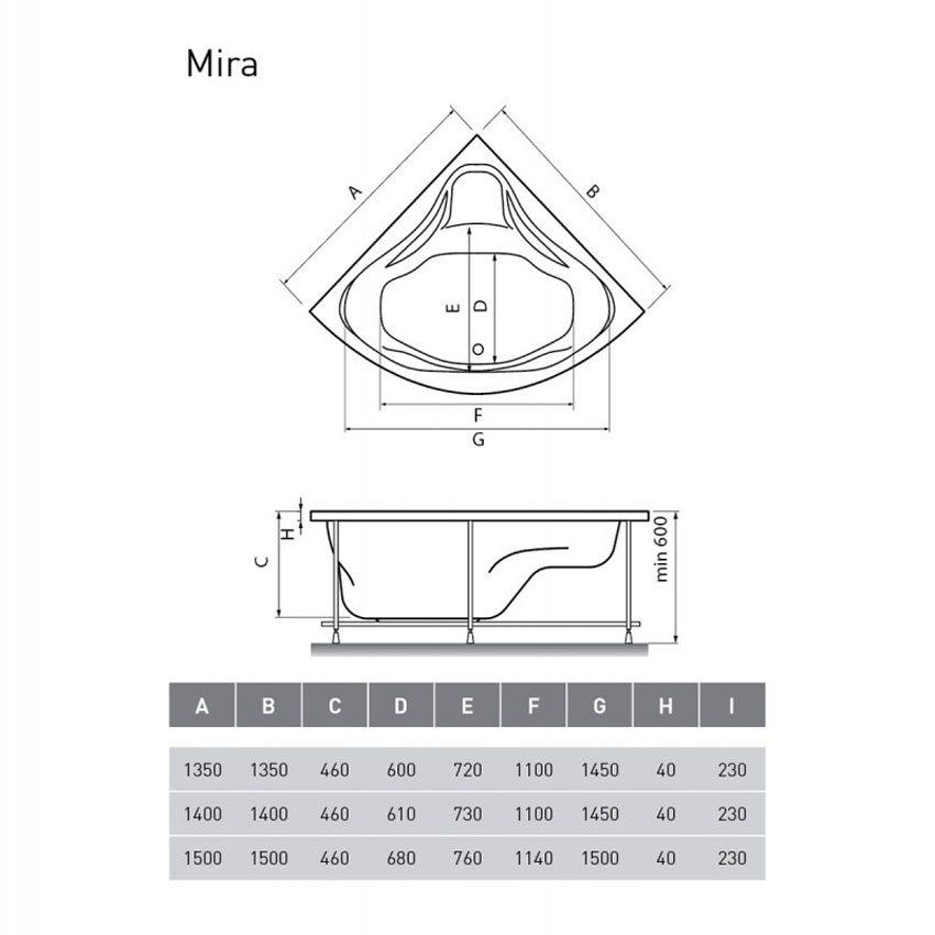 Ванна акриловая Relisan Mira 150x150 изображение