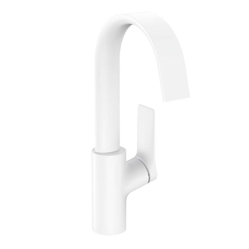 Смеситель для раковины Hansgrohe Vivenis 210 push open 75030700 матовый белый