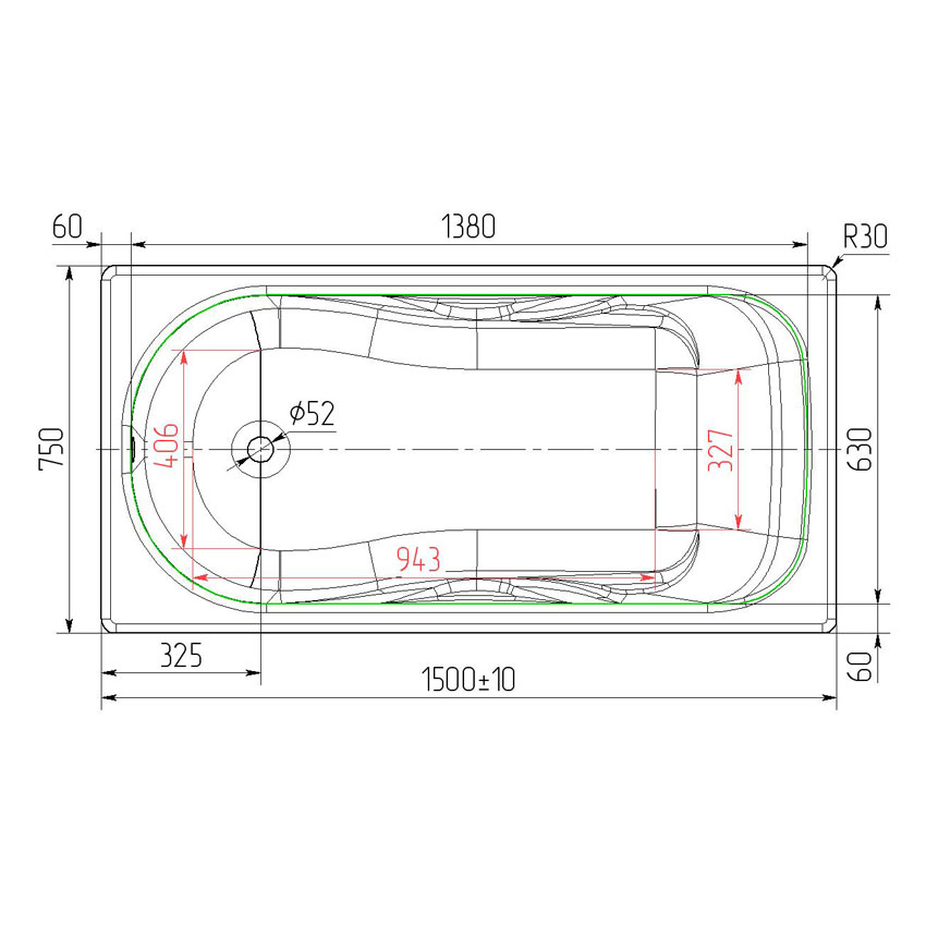 Ванна чугунная Универсал Сибирячка 150 изображение