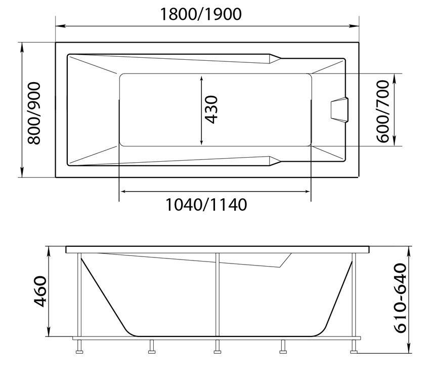 Ванна акриловая Marka One Raguza 180x80 изображение