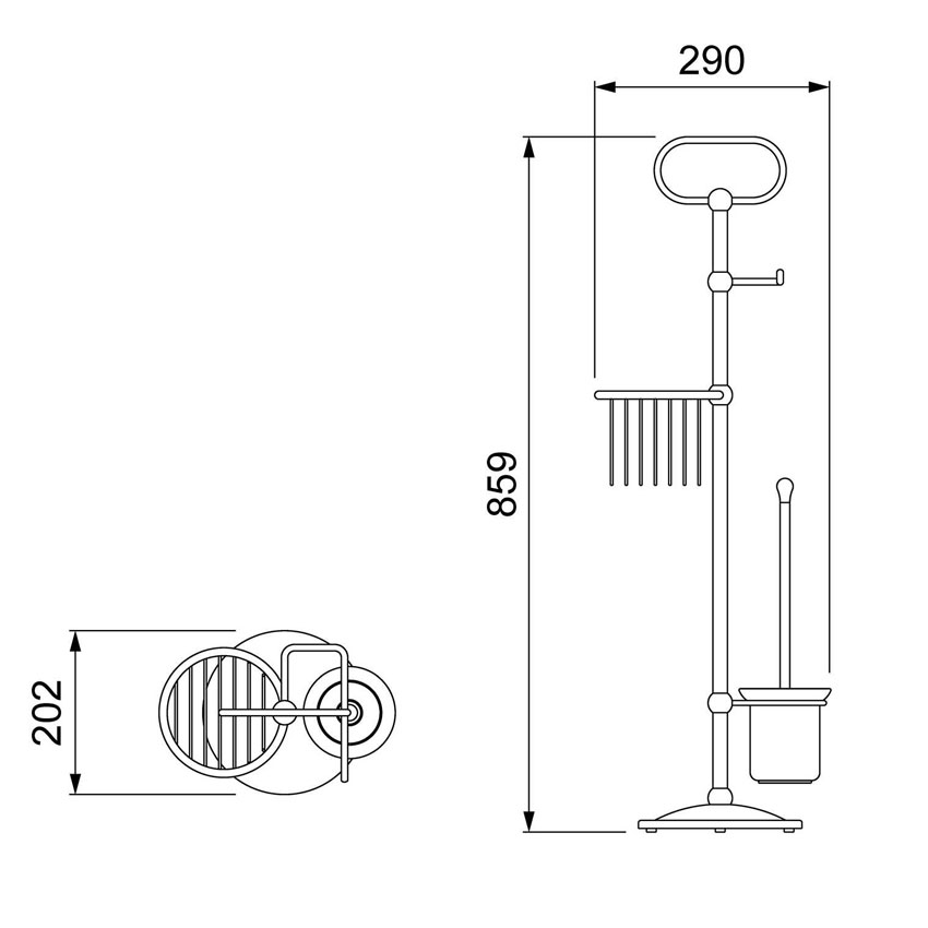 Стойка в ванную комнату Timo Nelson 150185/00 хром изображение