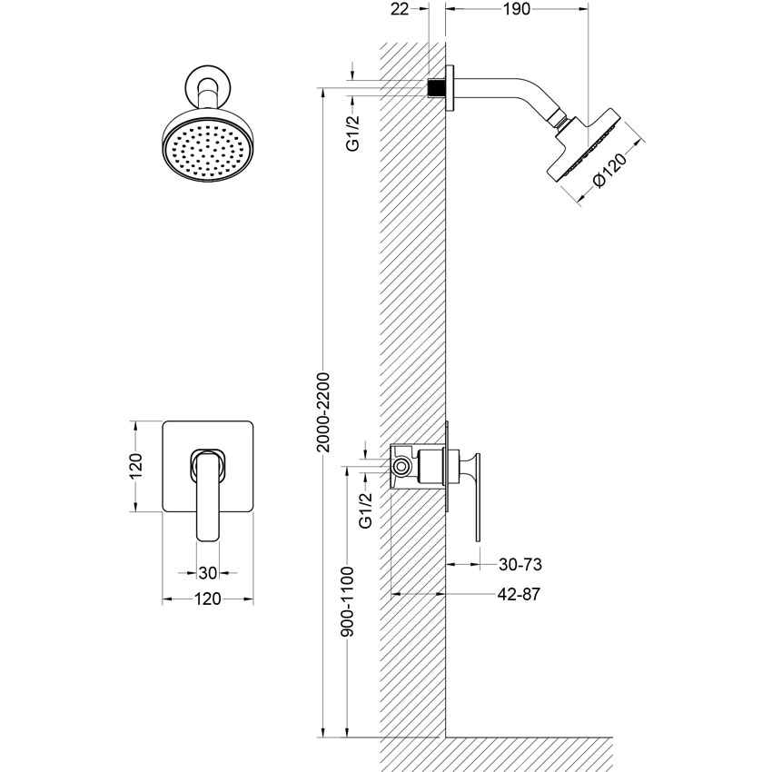 Душевая система встроенная Timo Torne SX-4379/00SM хром изображение