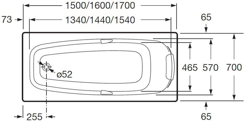 Ванна акриловая Roca Sureste 160х70 изображение
