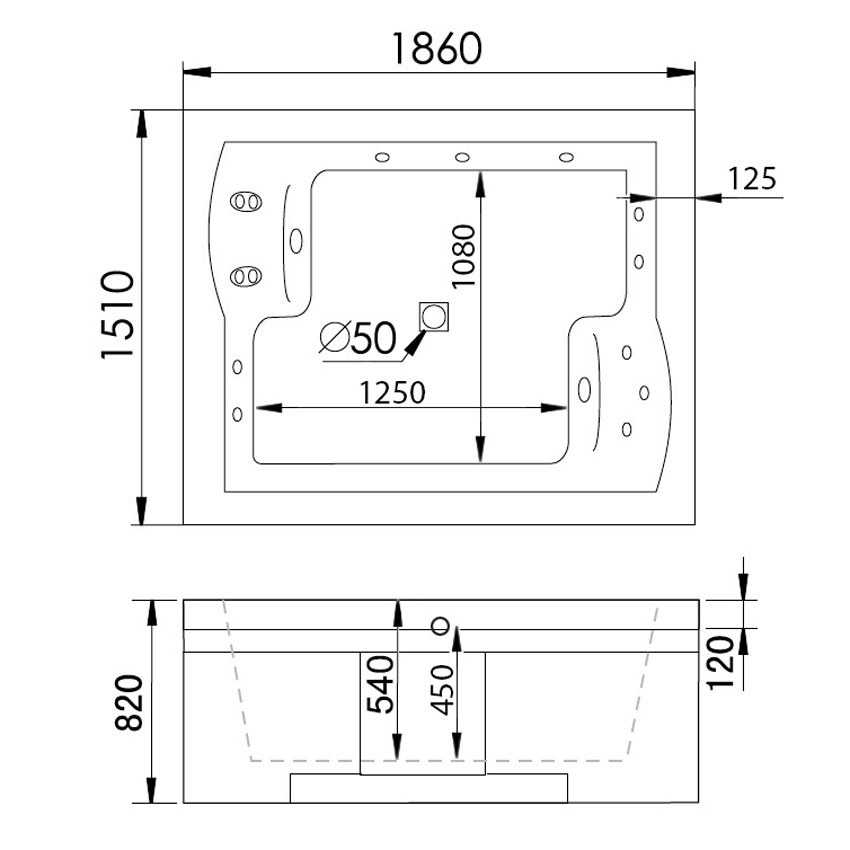 Ванна акриловая Gemy G9052 II O L изображение