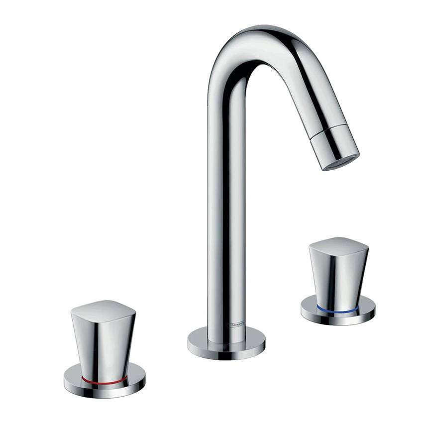 Смеситель для раковины на 3 отверстия Hansgrohe Logis 71133000 со сливным гарнитуром, хром