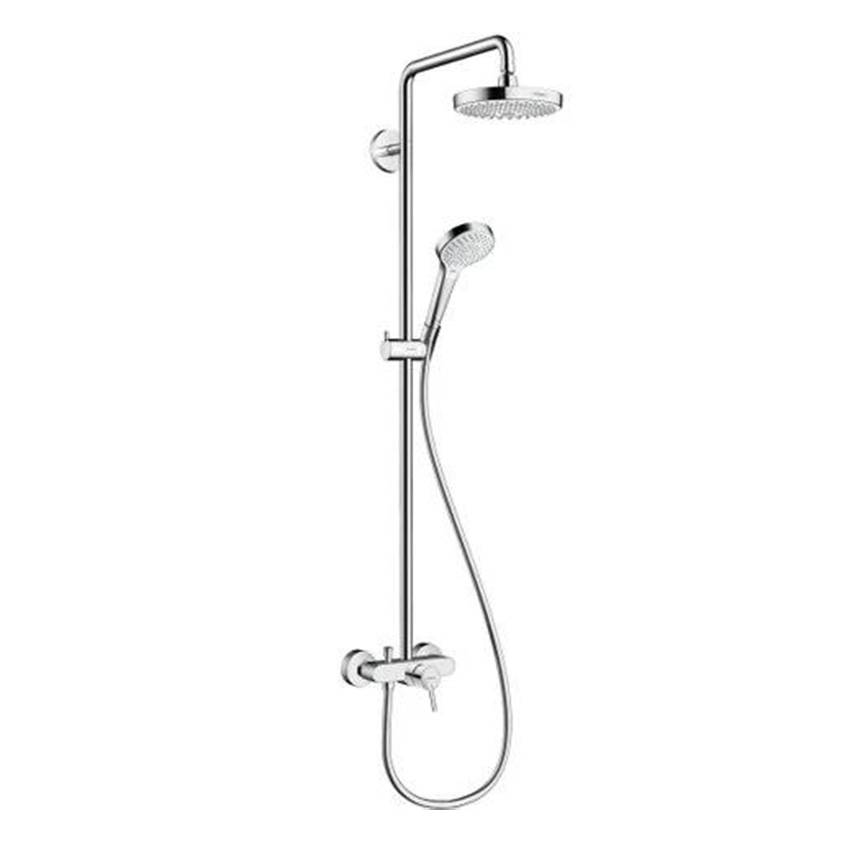 Душевая стойка Hansgrohe Croma Select S 27255400, Showerpipe 180 2jet с однорычажным смесителем, белый/хром