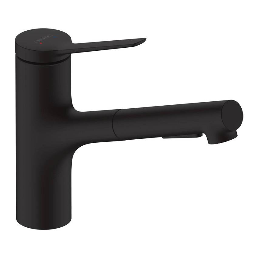Смеситель для кухни Hansgrohe Zesis M33 74800670 с вытяжным душем, матовый черный