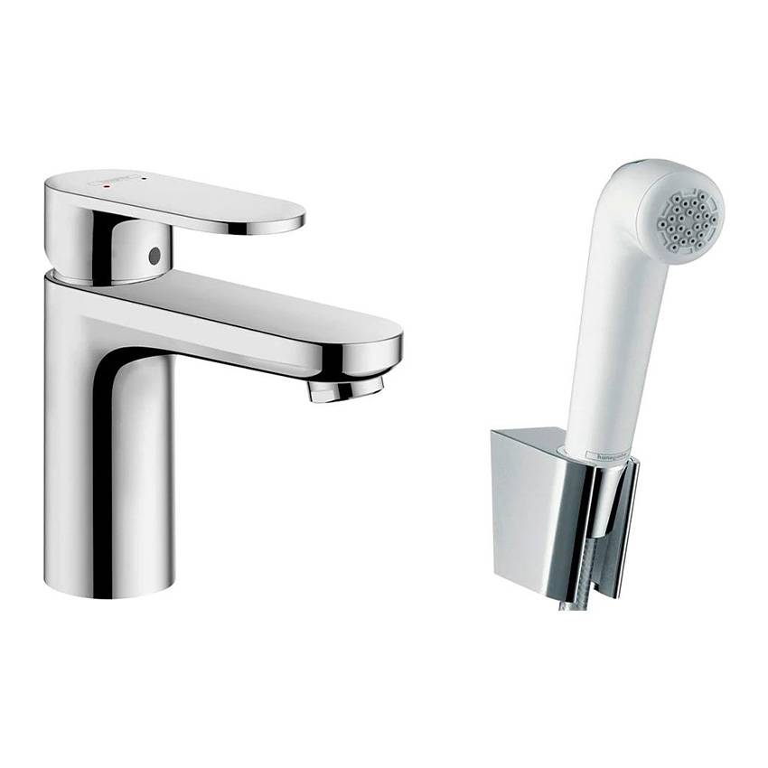 Смеситель для раковины с гигиеническим душем Hansgrohe Vernis Blend 71215000 хром