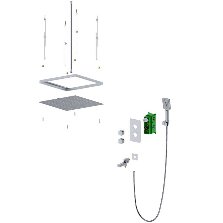 Душевая система встроенная с термостатом Timo Petruma SX-5019/03SM черный изображение