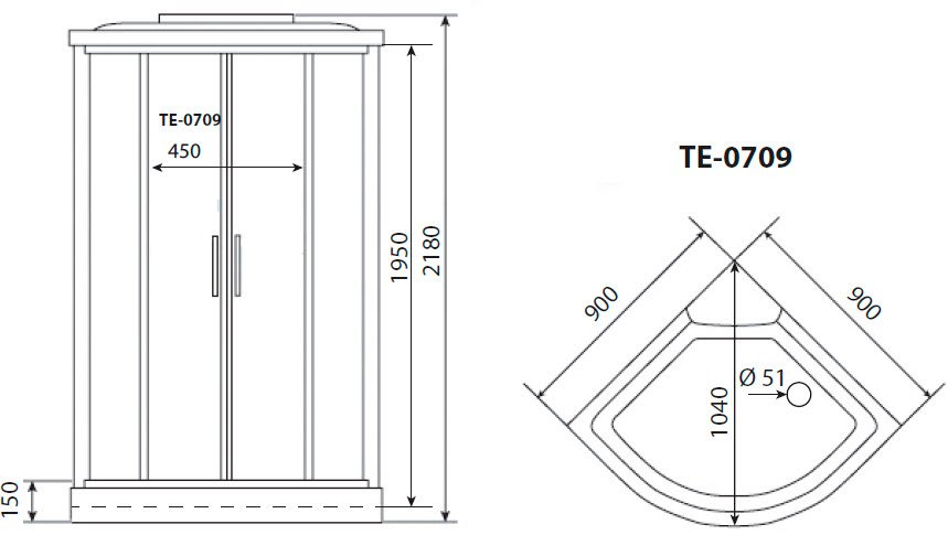 Душевая кабина Timo eco TE-0709 Р изображение