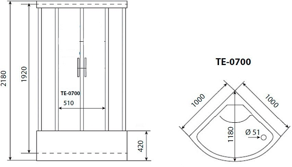 Душевая кабина Timo eco TE-0700 Р изображение