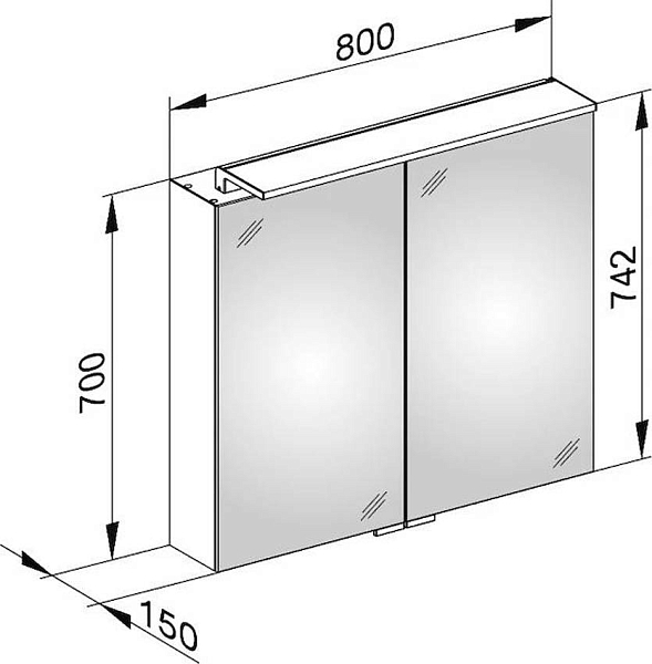 Зеркальный шкаф Keuco Royal L1 80x74 13603171302 изображение