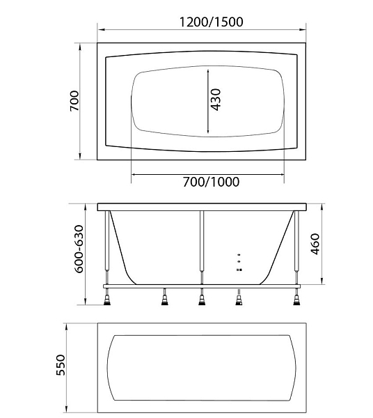 Ванна акриловая Marka One Viola 120x70 изображение