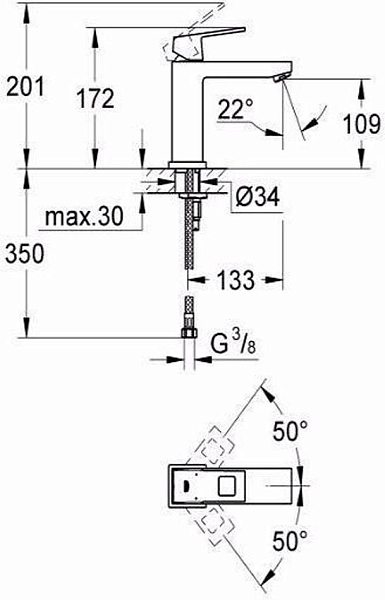 Смеситель для раковины Grohe Eurocube 23446000 изображение