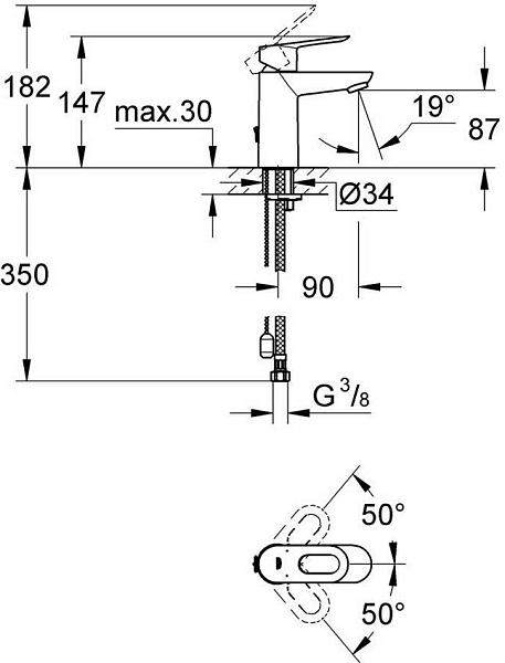 Смеситель для раковины Grohe BauLoop 23336000 изображение