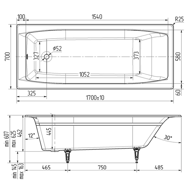 Ванна чугунная Wotte Forma 170х70 изображение