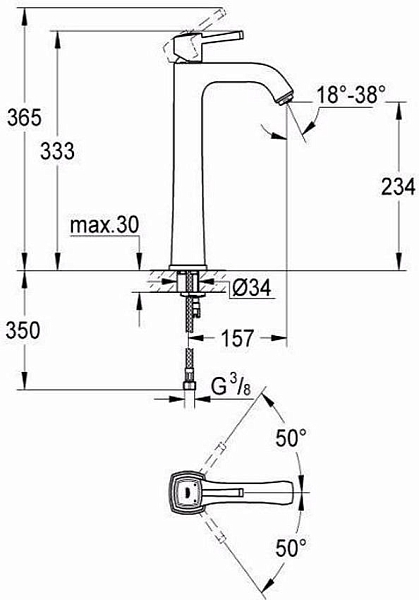 Смеситель для раковины Grohe Grandera 23313000 изображение