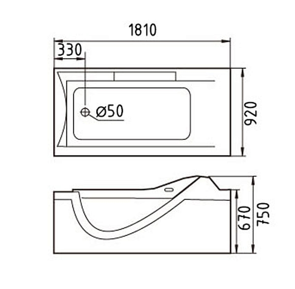 Ванна акриловая Gemy G9055 O L изображение