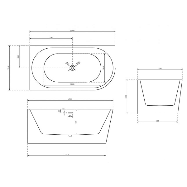 Ванна акриловая Abber AB9257 150 L изображение