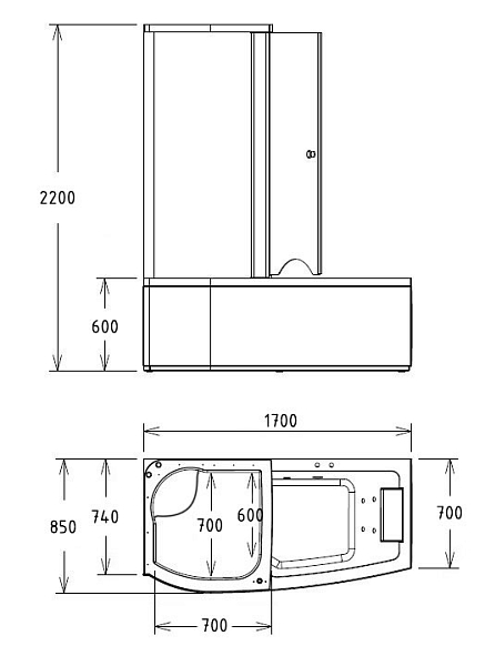 Ванна акриловая Gemy G8040 B L изображение
