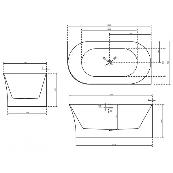 Ванна акриловая Abber AB9258 150 R изображение