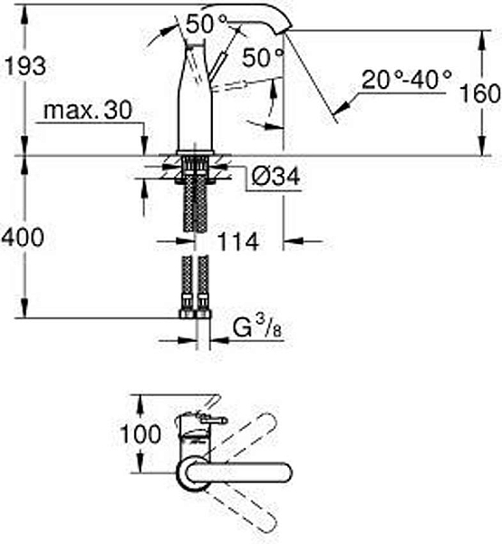 Смеситель для раковины Grohe Essence 23463001 изображение