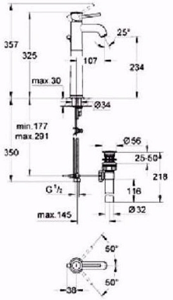 Смеситель для раковины Grohe BauClassic 32868000 изображение